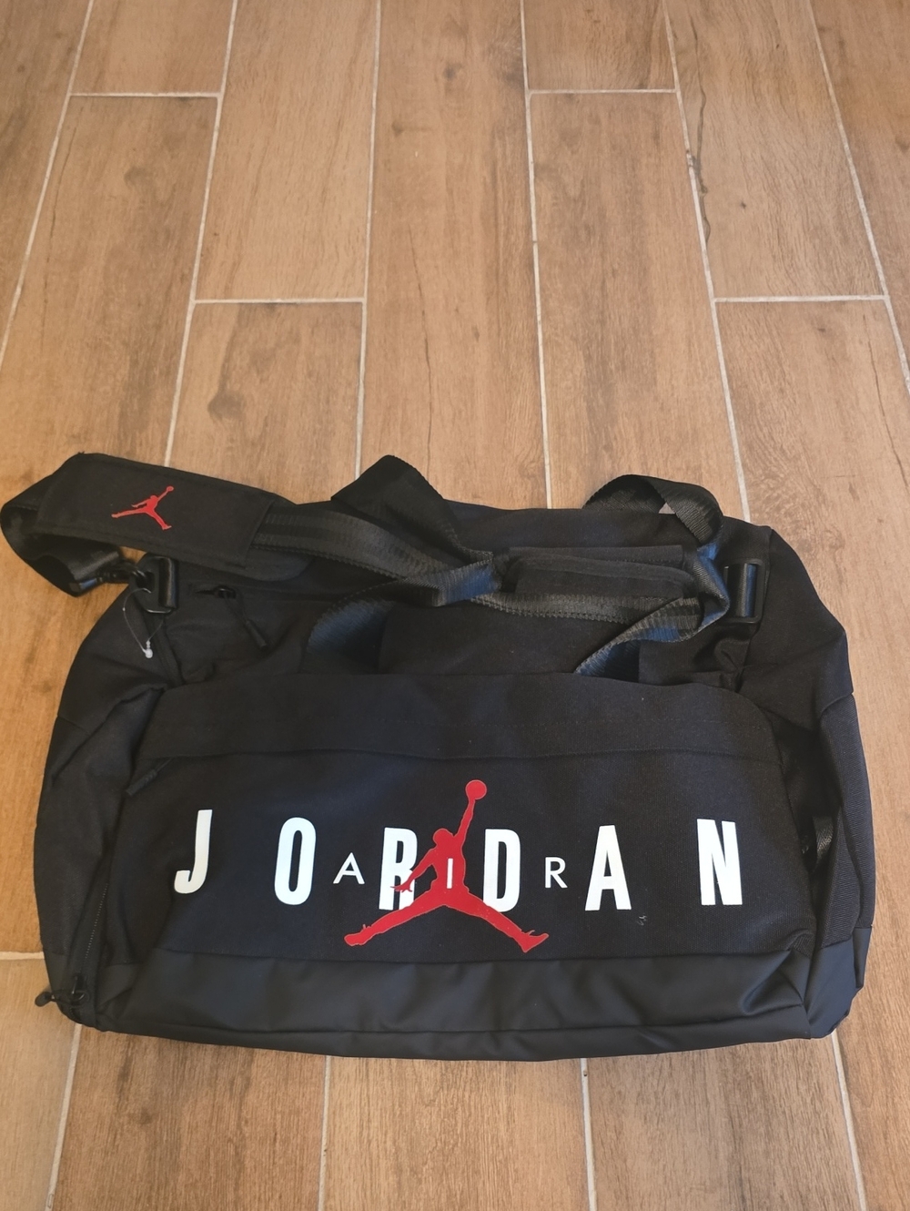 New Nike Air Jordan Jumpman Duffle Bag Black Red White Gym Travel Weekender